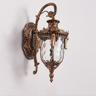 Farol europeo de lujo para exteriores impermeable con aplique de pared de 1 luz 