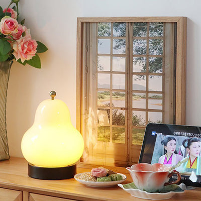 Contemporary Creative Gourd Glass Lampshade USB LED Night Light Table Lamp For Home Office
