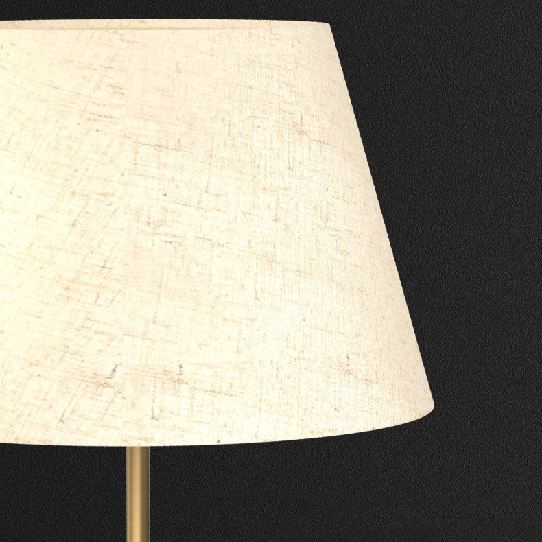 Modern Minimalist Light Luxury All Brass Fabric 1-Light Table Lamp