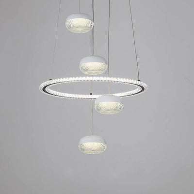 Nordic Minimalist Circle Diamond / Apple Hanging LED Chandelier