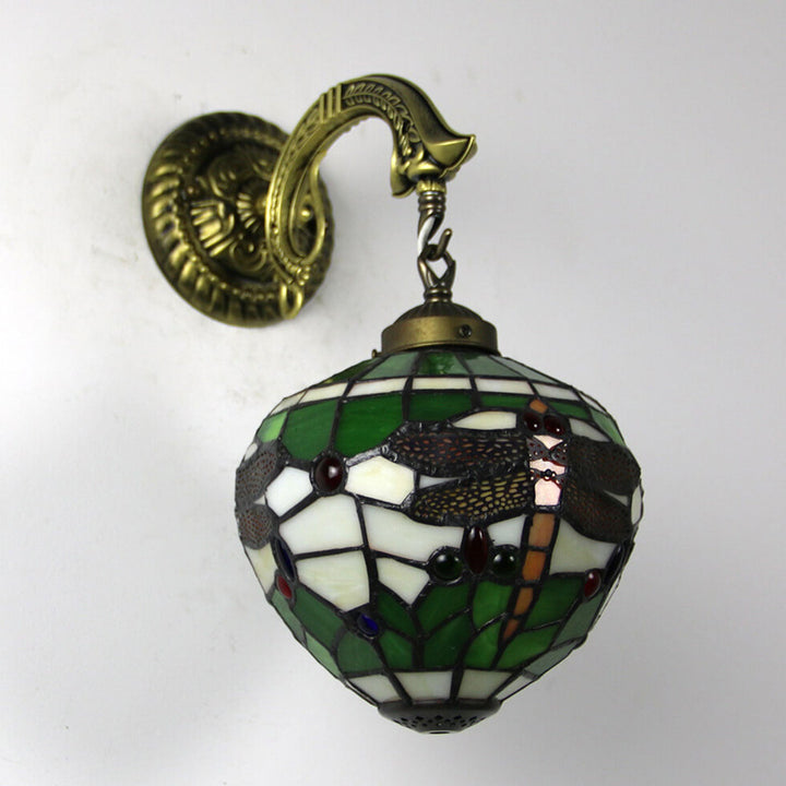 Lámpara de Aplique de Pared de 1 Luz de Vidrio Tiffany Vintage 