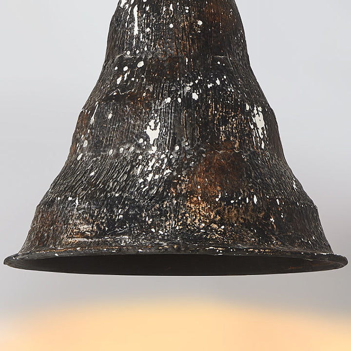Traditional Vintage Iron Rust Cone Shape 1-Light Pendant Light for Living Room