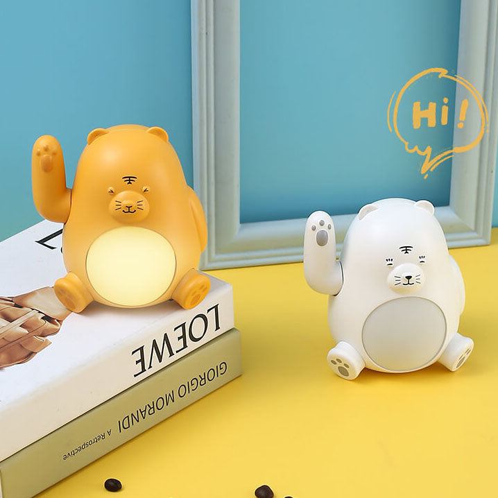 Lampe de nuit moderne créative en silicone LED USB rechargeable en forme de tigre 
