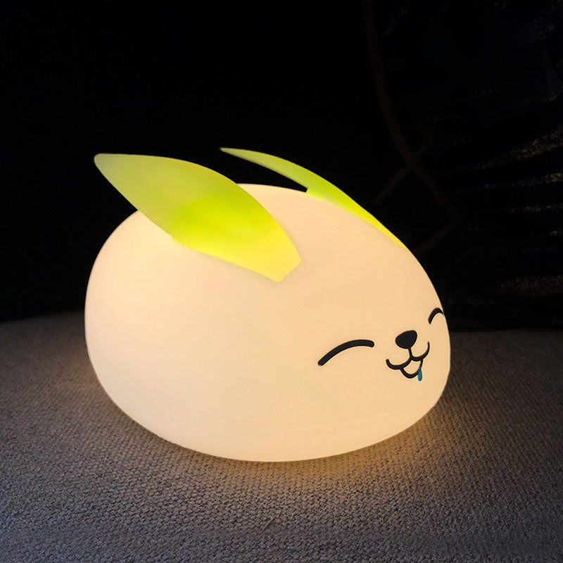 Lámpara de Mesa de Luz Nocturna LED de Silicona Creativa Moderna Conejo 