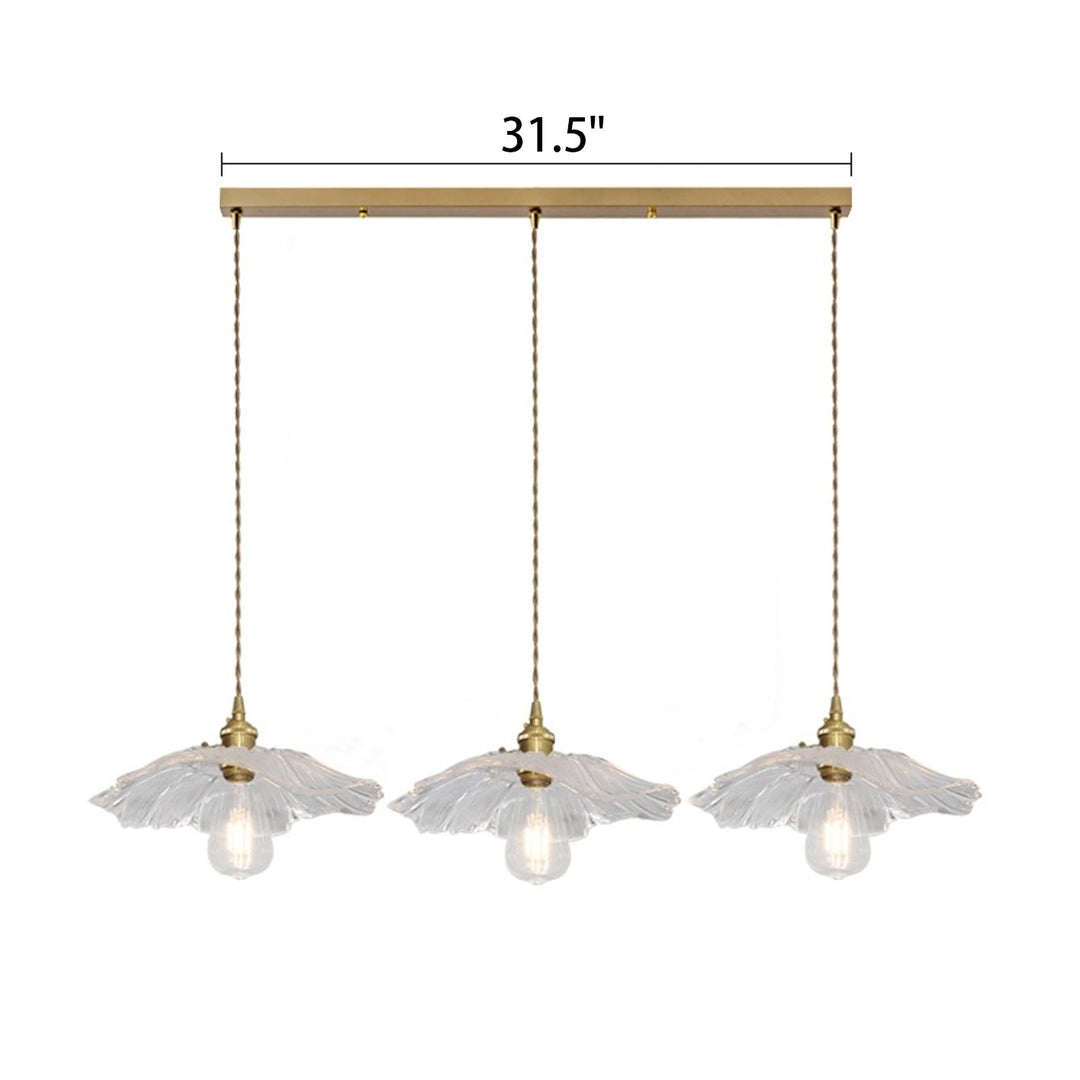 Nordic Light Luxury Brass Glass 1/3-Light Pendant Light