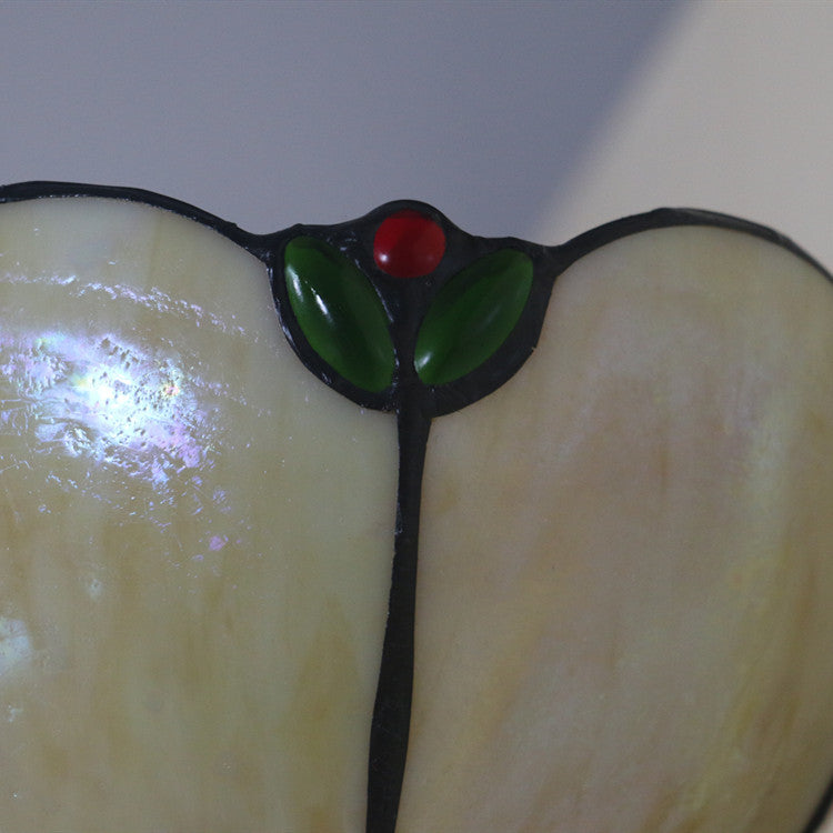 Tiffany Vintage Milk Yellow Glass Gem Bowl 1-Light Wall Sconce Lamp