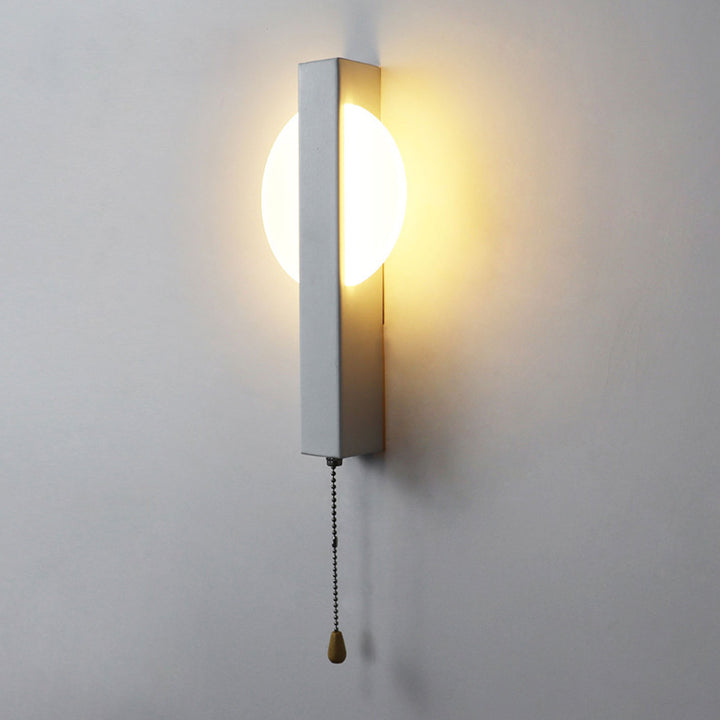 Applique murale LED avec interrupteur à tirette en fer forgé simple nordique et acrylique 