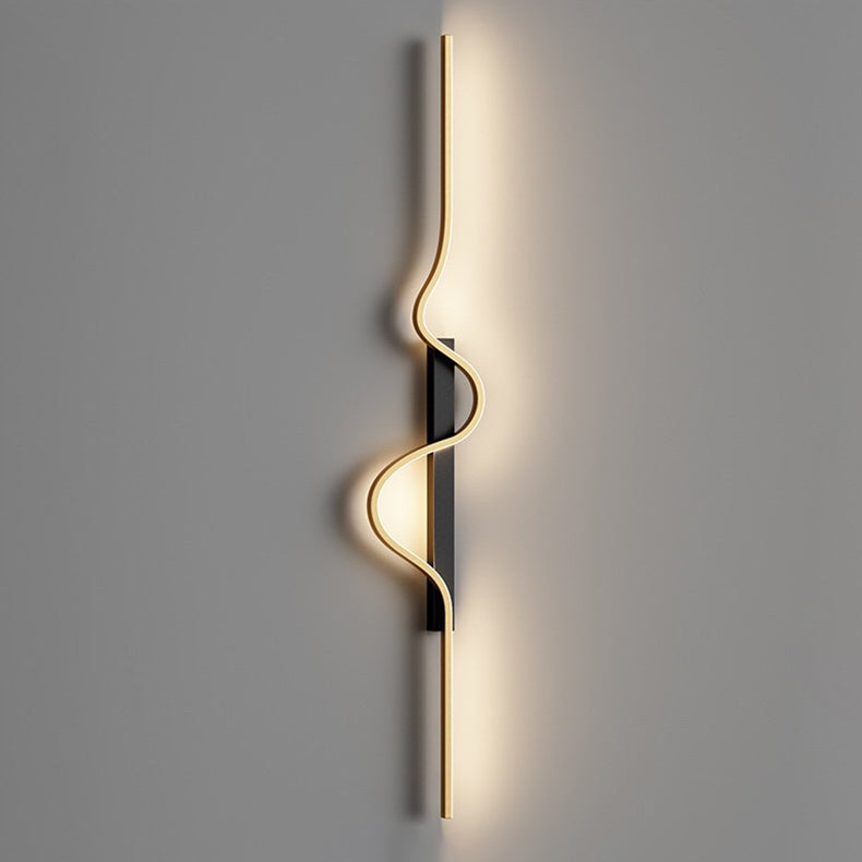 Modern Minimalist Aluminum Corrugated Strip Iron Frame LED Wall Sconce Lamp For Bedroom