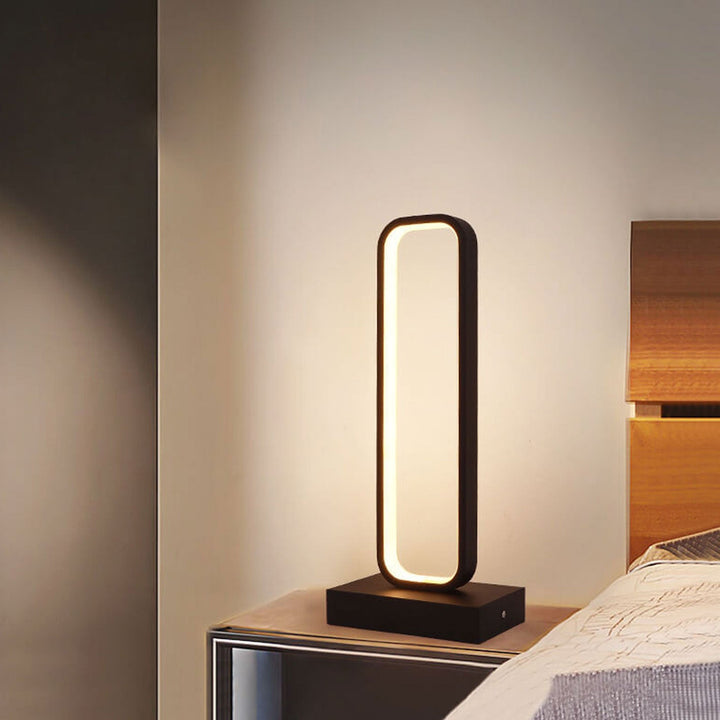 Moderne Minimalistische Ring Aluminium Silikon LED Tischlampe 