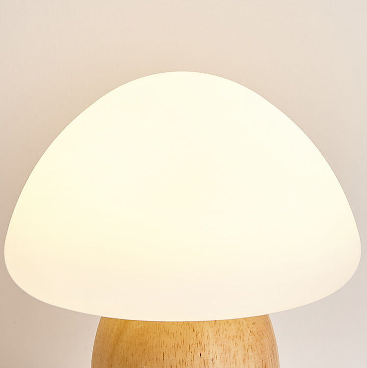 Nordic Creative Mushroom Solid Wood Acrylic LED Touch Table Lamp