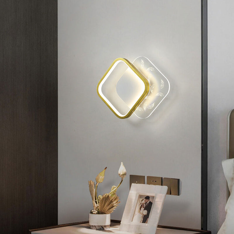 Modern Minimalist Feather Round Square Acrylic LED Wall Sconce Lamp