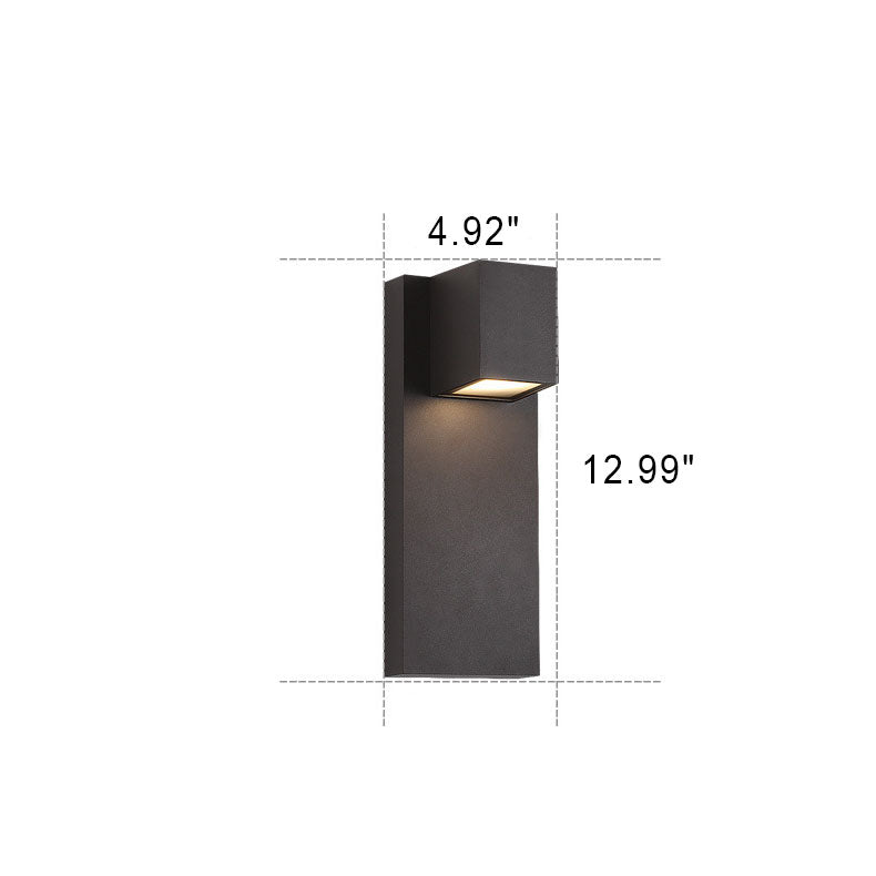 Outdoor Minimalist Cube Square Plate Aluminum LED Waterproof Rainproof Wall Sconce Lamp
