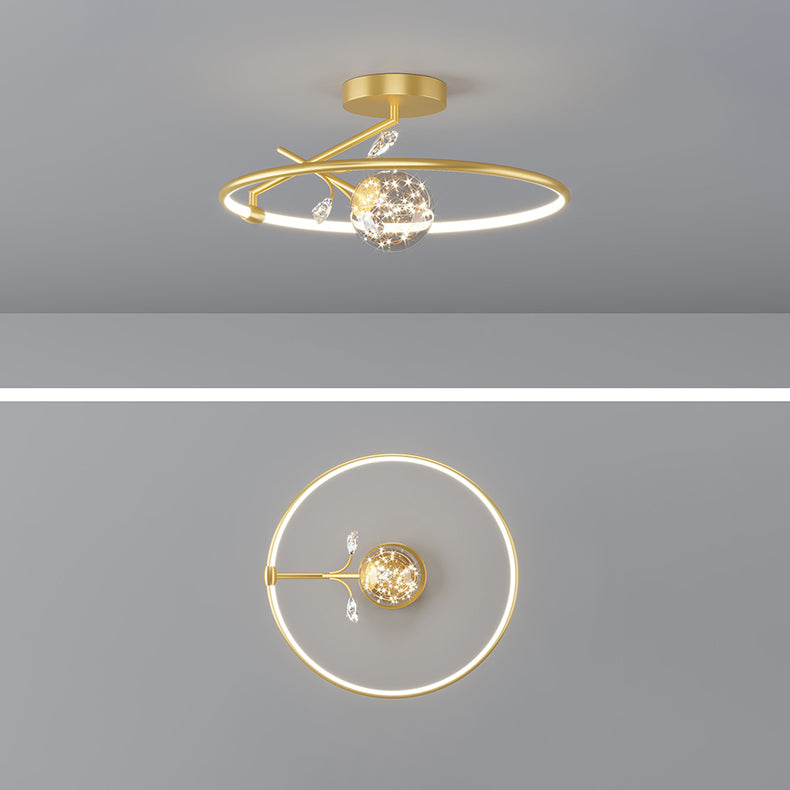 Moderne Art Deco Eisen Geometrische Ring Stern LED Anhänger Licht Für Wohnzimmer 