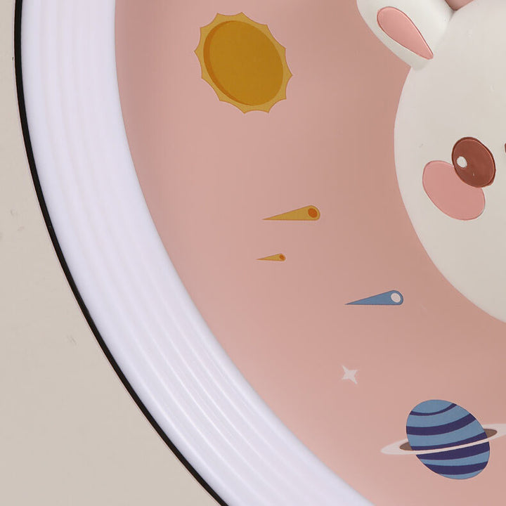 Plafonnier LED encastré en fer pour enfants, lapin de dessin animé moderne 