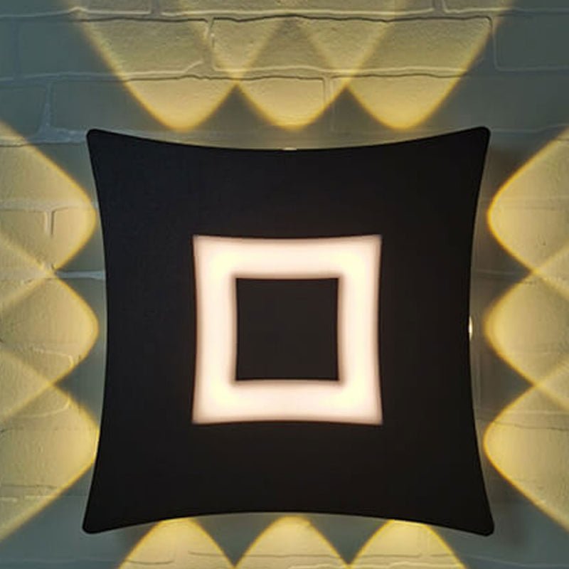 Lampe murale LED extérieure lumineuse carrée moderne et créative pour jardin 