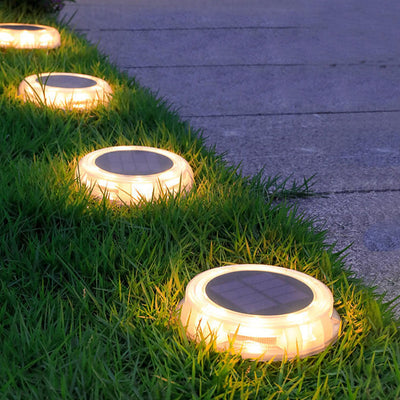 Solar Simple Round LED Outdoor Waterproof Lawn Buried Light