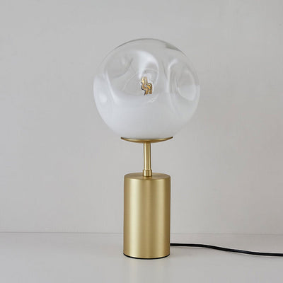 Modern Minimalist Creative Convex Glass Spherical Lamp Shade 1-Light Table Lamp