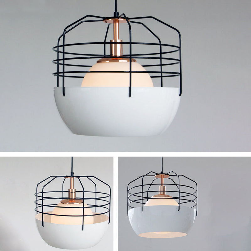 Industrial Iron Birdcage Design 1-Light Pendant Light