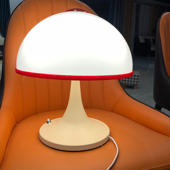 Lampe de Table Moderne en Métal et Champignon Crème à 1 Lumière 