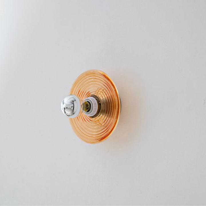 Moderne Art Deco Welle Muster Runde Glas 1-Licht Wand Leuchte Lampe Für Schlafzimmer 