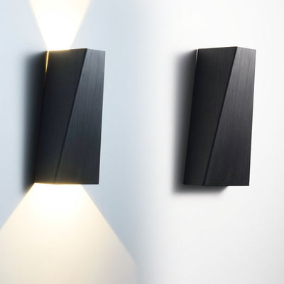 Modern Minimalist Brushed Aluminum Geometric Square LED Wall Sconce Lamp