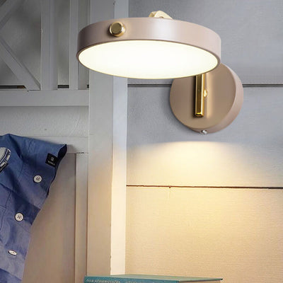 مصباح حائط LED مستدير من الحديد بتصميم الماكرون الحديث 