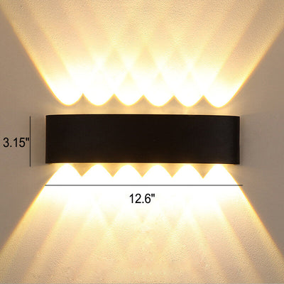 Applique murale moderne extérieure à arc vers le haut et vers le bas LED étanche 