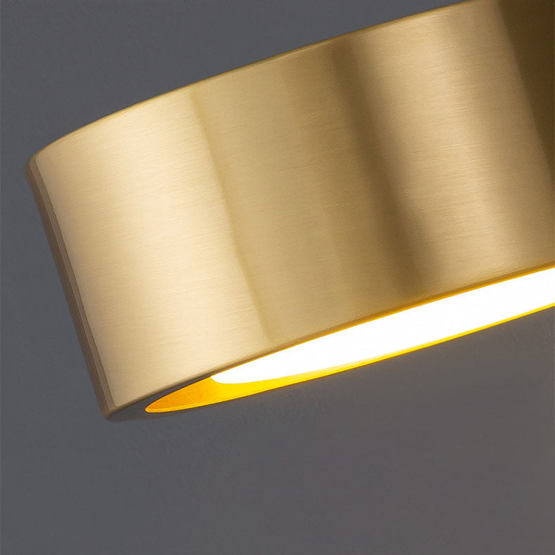 Moderne minimalistische runde Rechteck Vollkupfer Acryl LED Wandleuchte Lampe für Schlafzimmer 