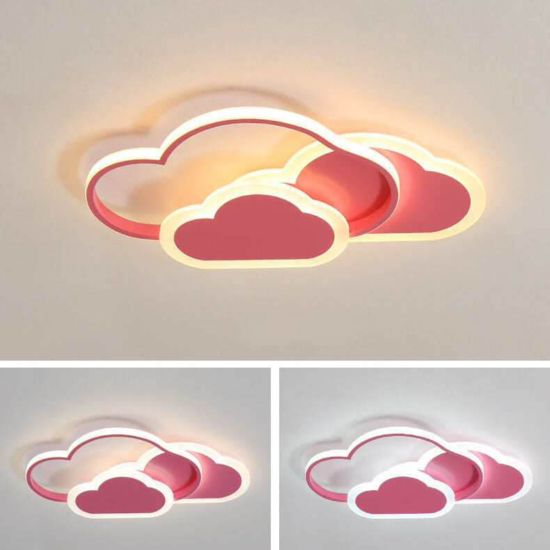 Creative Cartoon Acrylic Cloud Design LED Flush Mount Ceiling Light