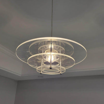 Post-modern Clear Glass Multi-Layered 1-Light LED Pendant Light