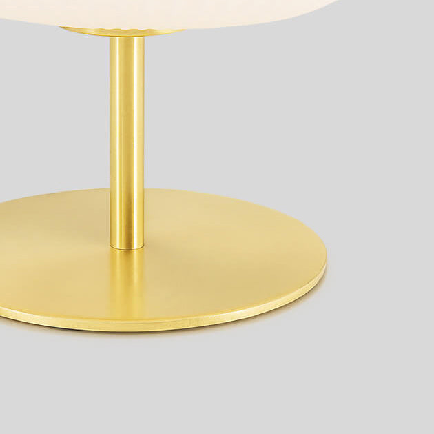 Lampe de table ovale à 1 lumière en verre à rayures blanches lait de luxe nordique 