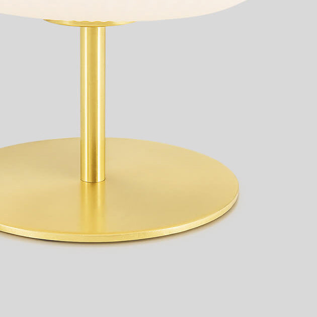 Nordic Light Luxury Milk White Stripes Glass Oval 1-Light Table Lamp