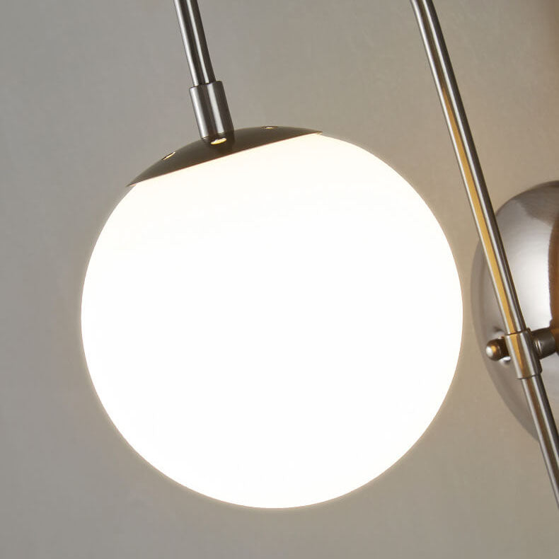 Lustre nordique en verre boule ronde bras plié en cuivre applique murale 1 lumière 