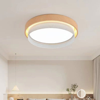 Nordic Wood Grain Rectangular/ Round LED Tatami Flush Mount Ceiling Light