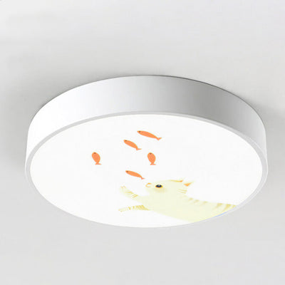 Cartoon Creative Colorful Round Children LED Flush Mount Ceiling Light