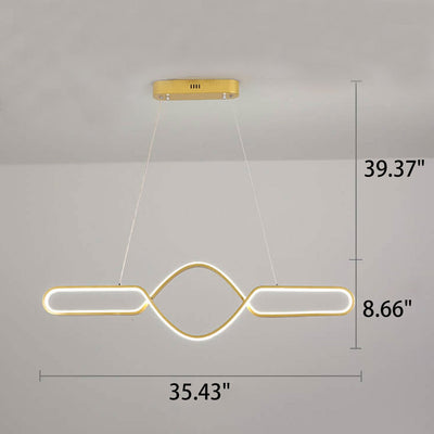 Modern Simple Line Staggered Spiral Design LED Chandelier