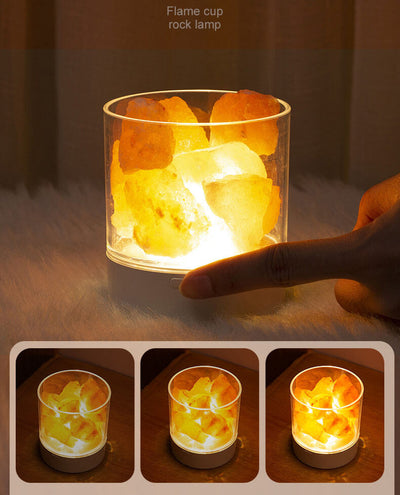 Salt Lamp Flame Cup LED Night Light Table Lamp