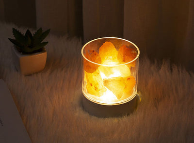 Salt Lamp Flame Cup LED Night Light Table Lamp