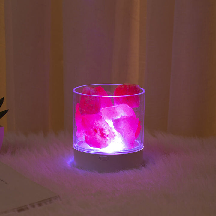 Lampe à sel, tasse à flamme, veilleuse LED, lampe de table 