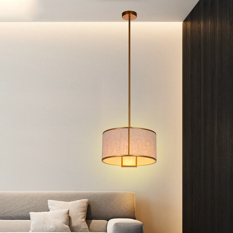 Modern Fabric 1-Light Drum Pendant Light