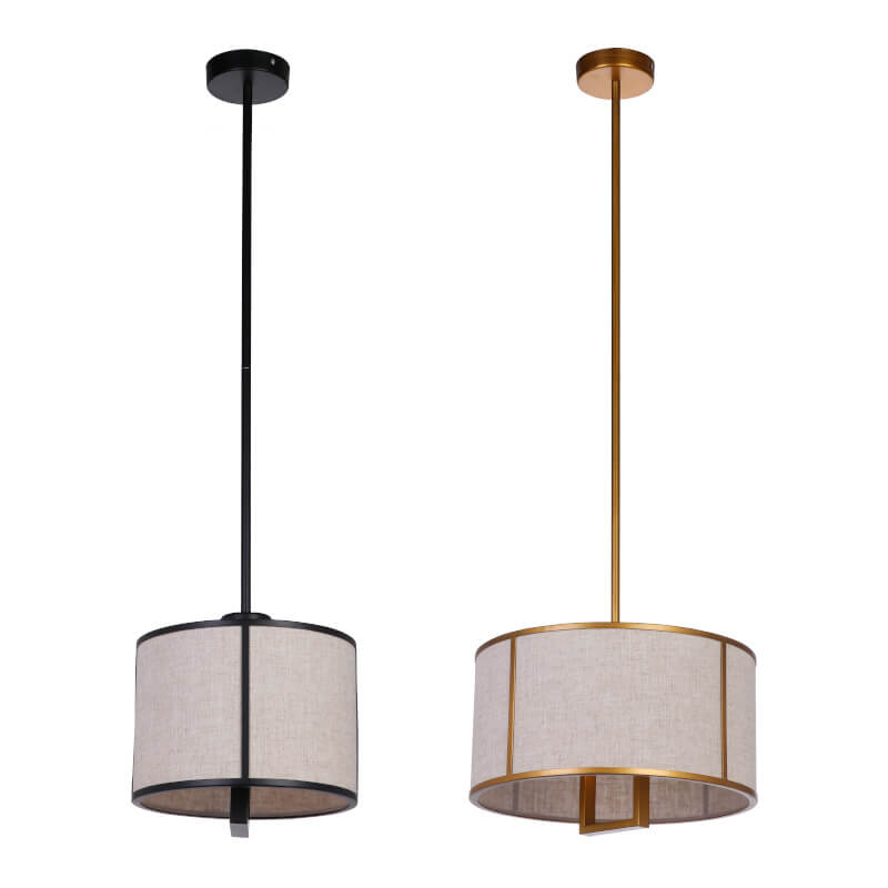 Modern Fabric 1-Light Drum Pendant Light