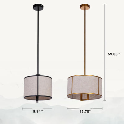 Modern Fabric 1-Light Drum Pendant Light