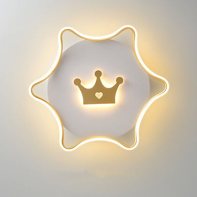 Modern Iron Pentagram Crown Kids LED Flush Mount Light