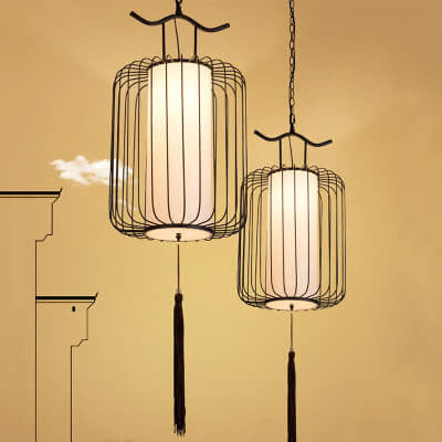 New Chinese Style Retro 1-Light Bird Cage Shade Pendelleuchte 