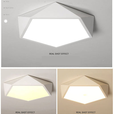 Simple Geometry 1-Light LED Flush Mount Lighting