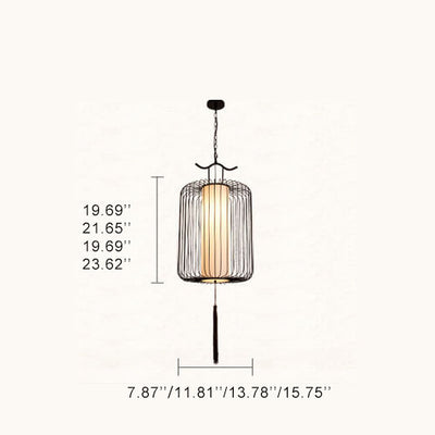 New Chinese Style Retro 1-Light Bird Cage Shade Pendelleuchte 