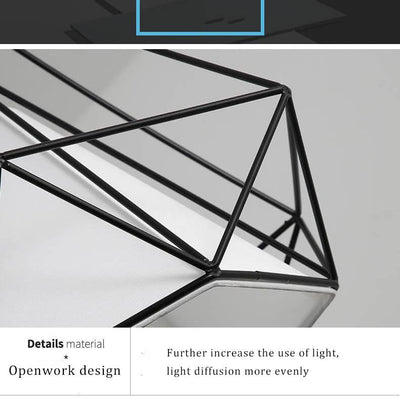 Wrought Iron Openwork 3-Light Diamond Shade Pendant Light 2 Design