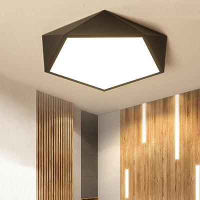 Simple Geometry 1-Light LED Flush Mount Lighting