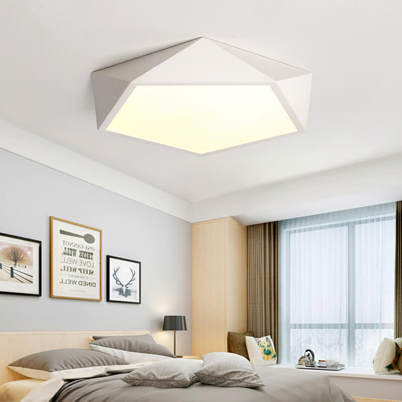 Simple Geometry 1-Light LED Flush Mount Lighting