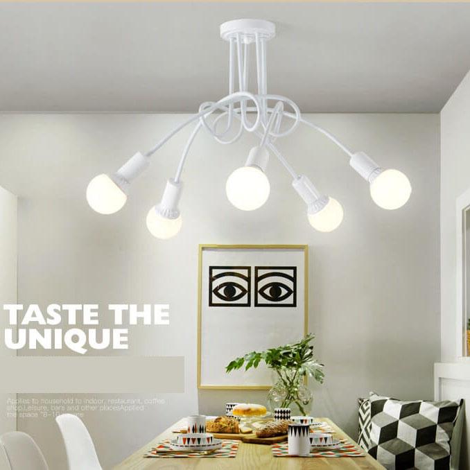 Contemporary Creative Wound Design Iron 5-Light Knotted Chandelier For Living Room